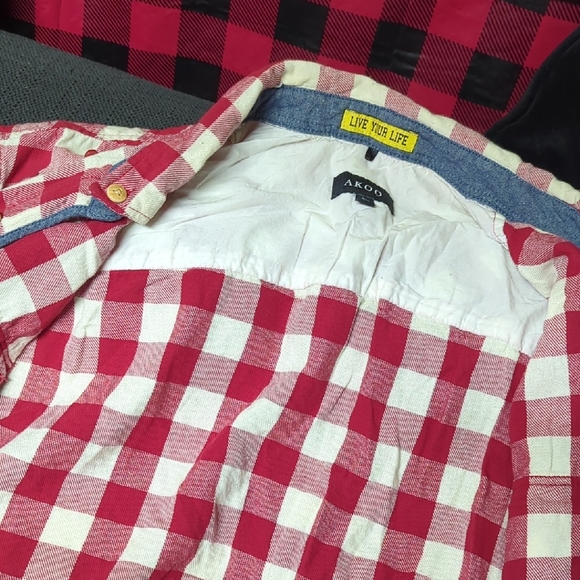 Akoo Red and White Checkered Men's Shirt - Picture 7 of 7